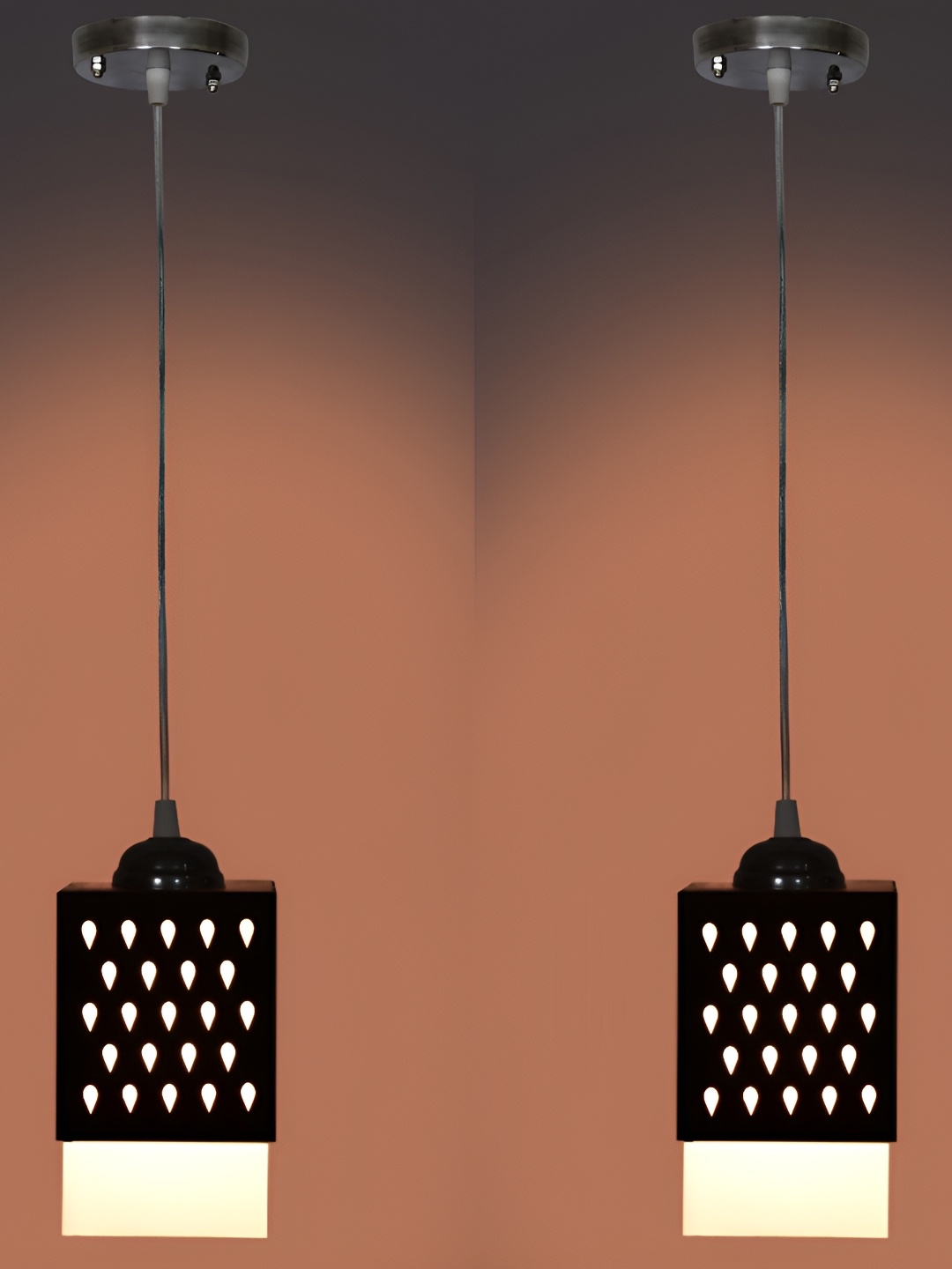 

Afast Black & White 2 Pieces Textured Wooden Ceiling Lamps