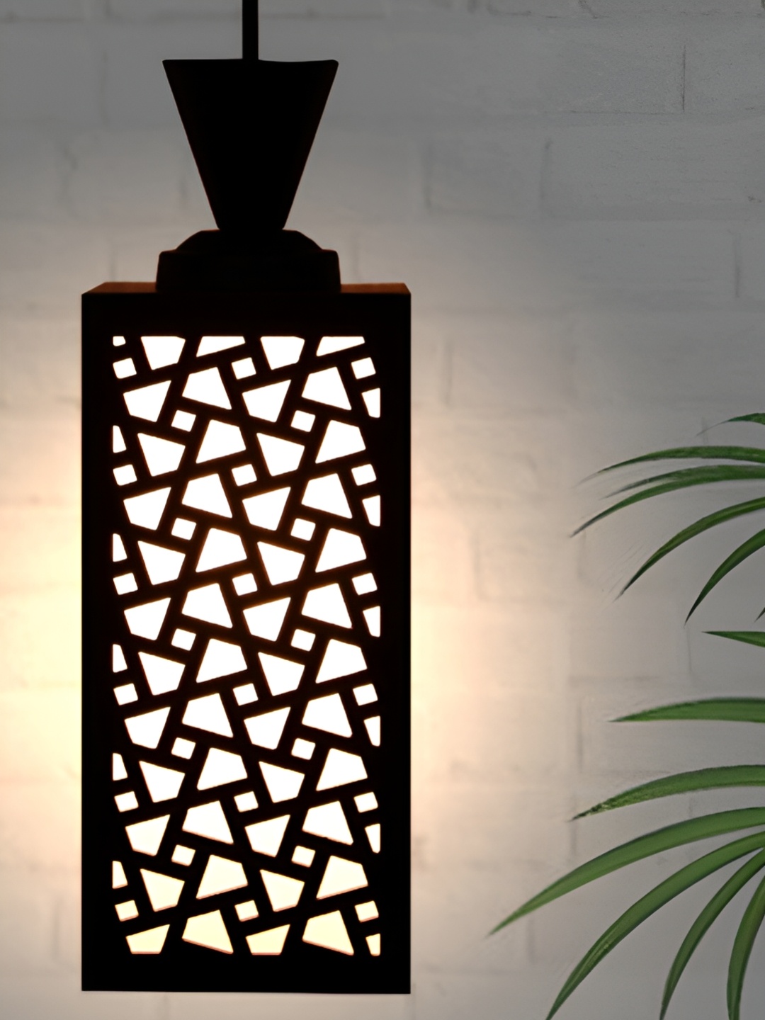

Afast Brown Textured Rectangle Wooden Contemporary Ceiling Lamp