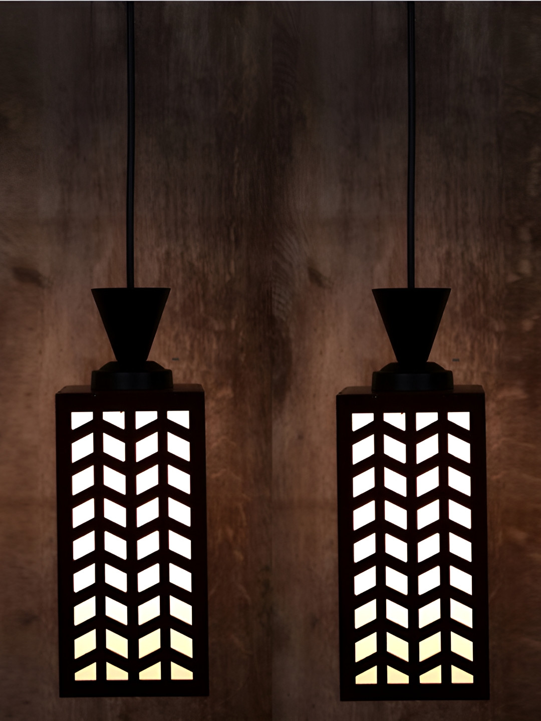 

Afast Black 2 Pcs Wooden raditional Ceiling Lamp
