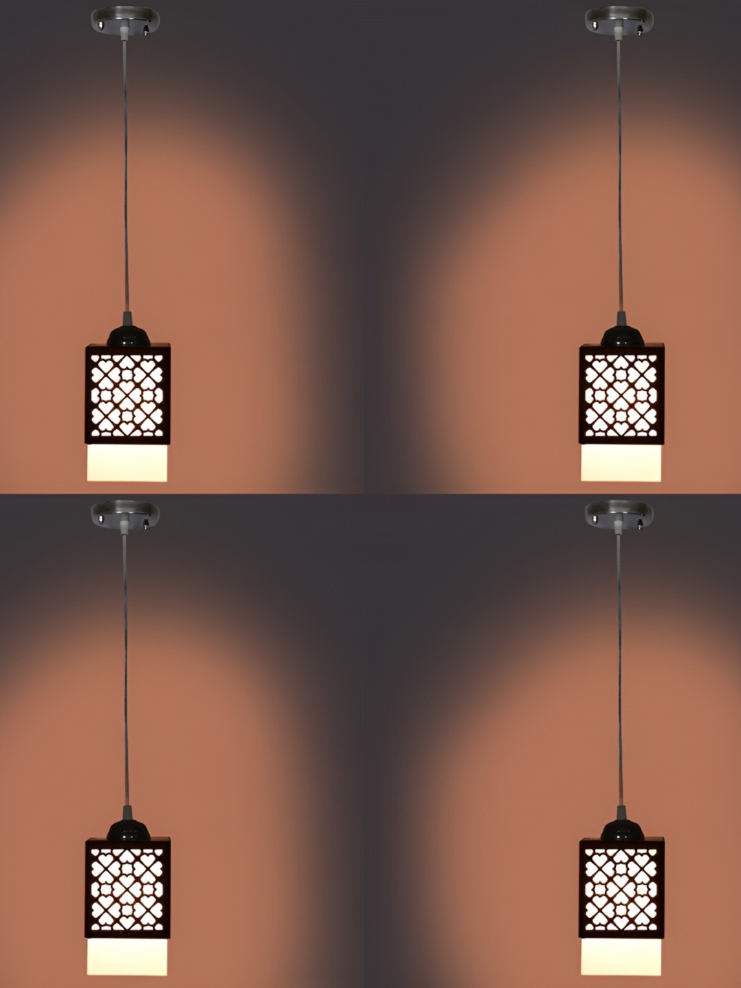 

Afast Black & White 4 Pieces Textured Wooden Ceiling Lamps