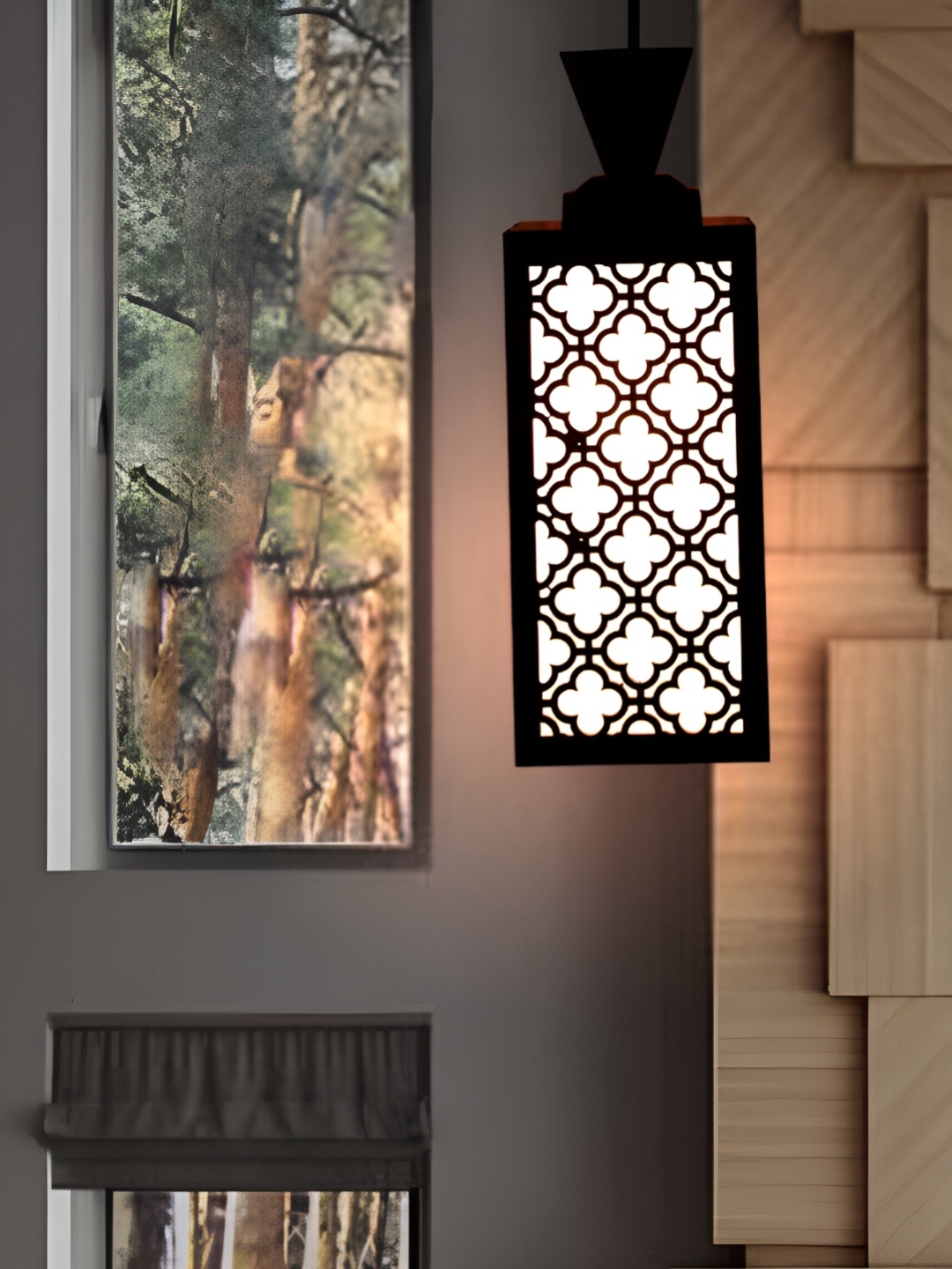 

Afast Brown Wooden Rectangle Contemporary Ceiling Lamp