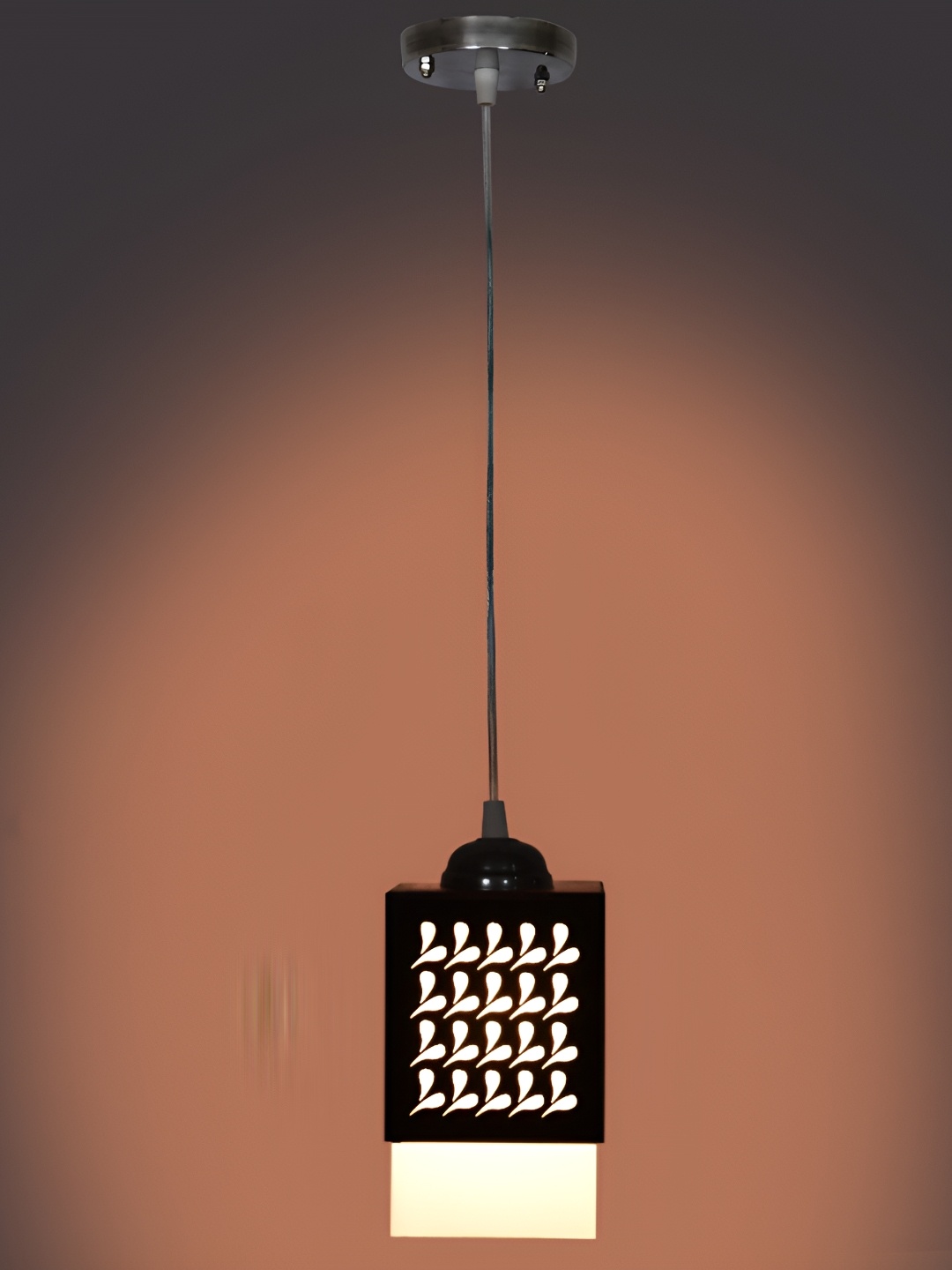 

Afast Brown and White Wooden Textured Contemporary Ceiling Lamp