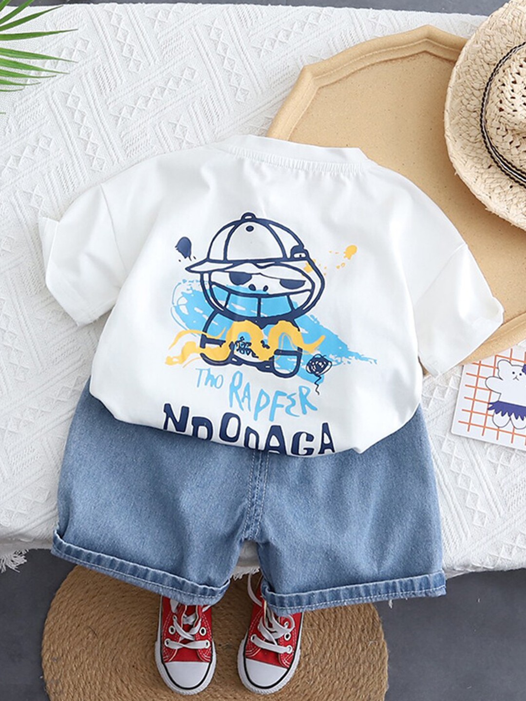 

INCLUD Boys Printed T-shirt With Shorts, White