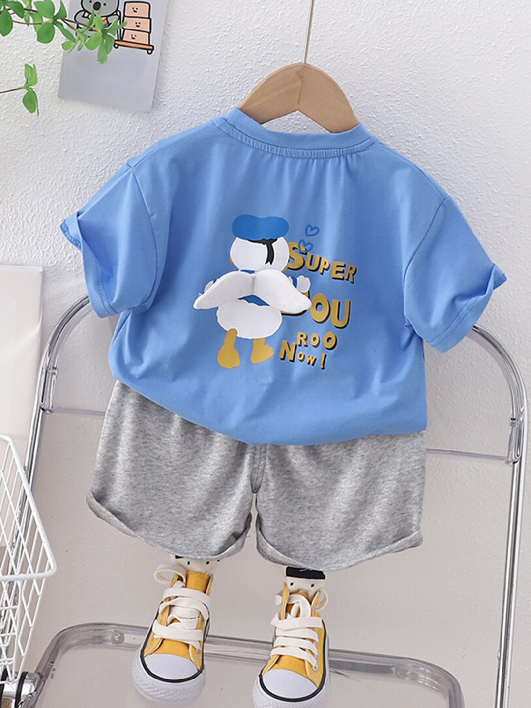 

INCLUD Boys Printed T-shirt with Shorts, Blue