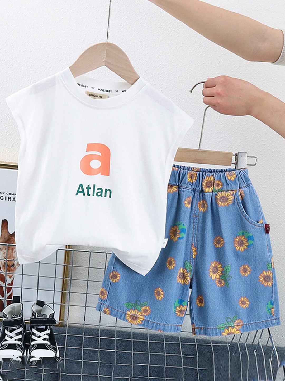

INCLUD Infant Boys Printed Shirt with Shorts, Blue