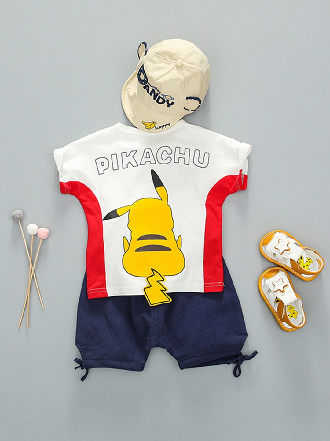

INCLUD Boys Printed T-shirt with Shorts, White