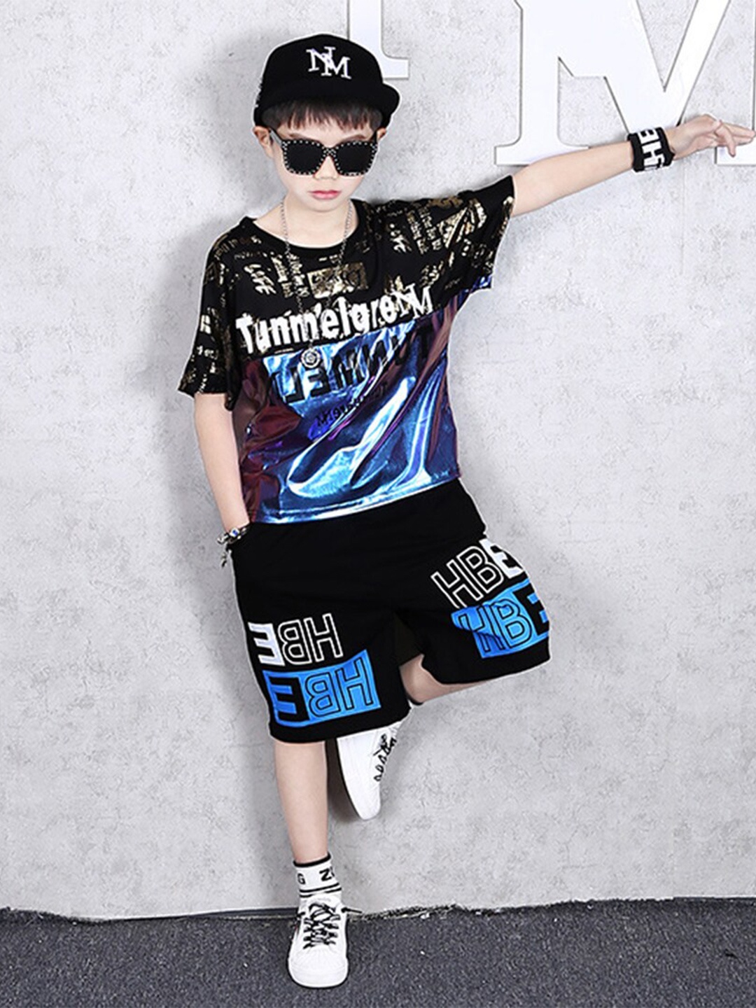 

INCLUD Boys Printed T-shirt with Shorts, Blue