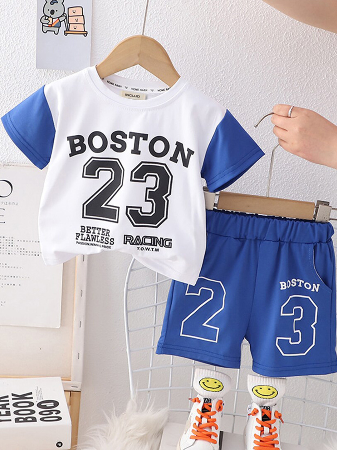 

INCLUD Boys Printed T-shirt with Shorts, Blue