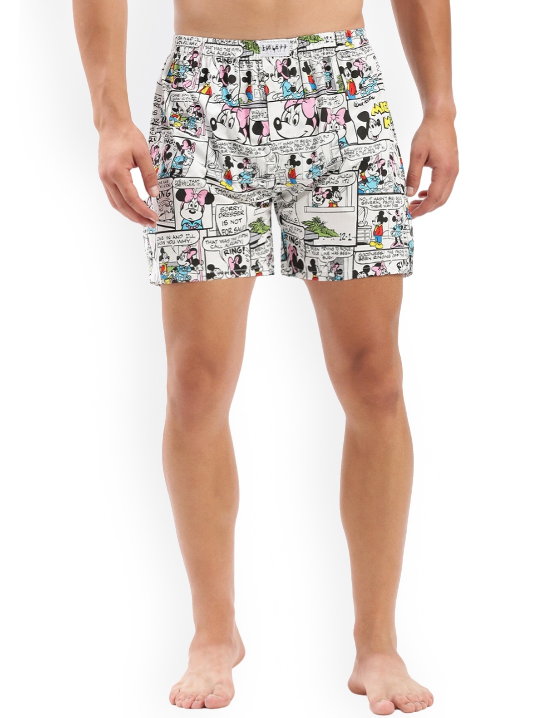 

SHOWOFF Mickey & Minnie Printed Cotton Slim-Fit Boxer 142-6_White