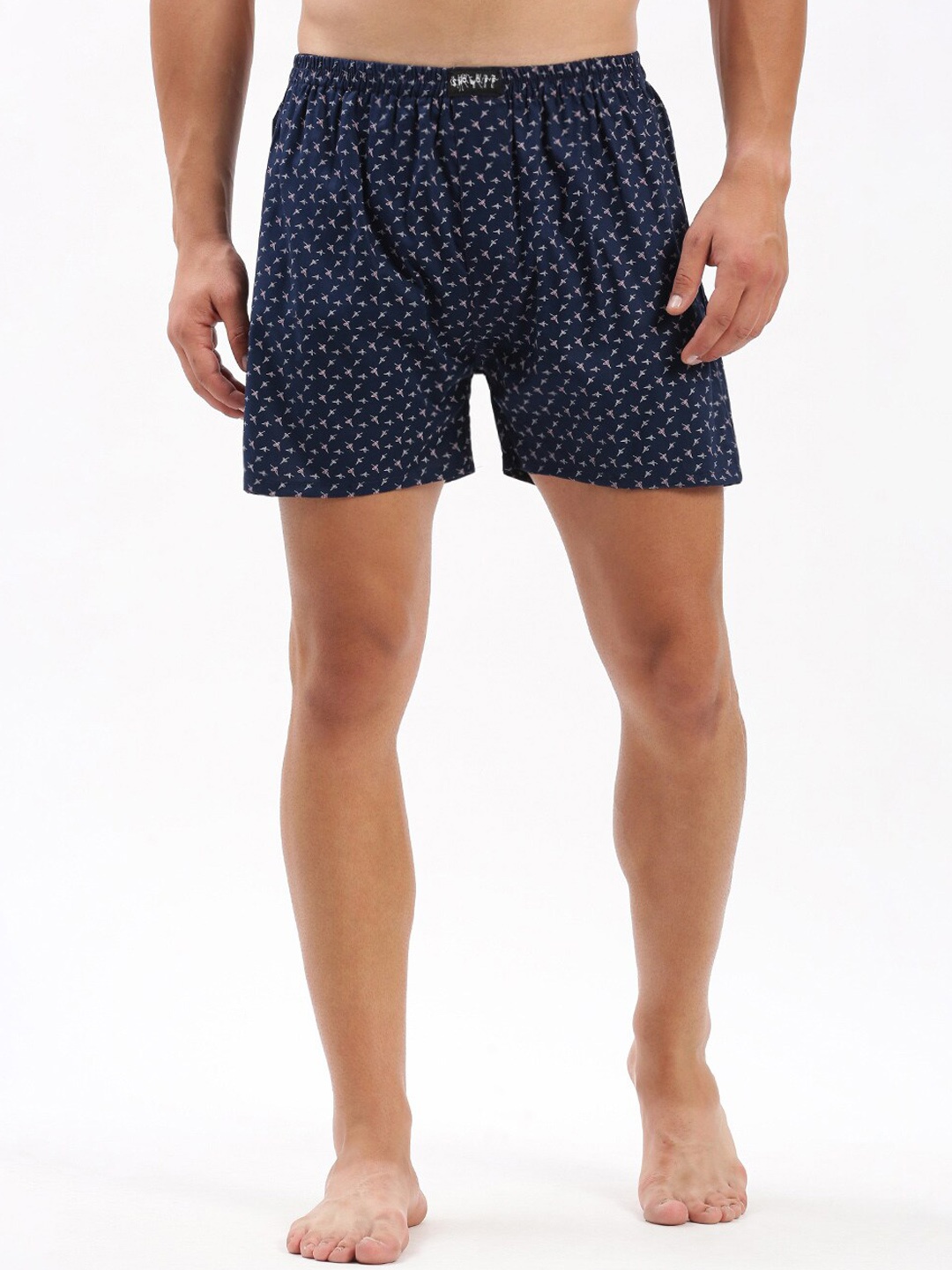 

SHOWOFF Printed Cotton Slim-Fit Boxer 142-12_NavyBlue, Navy blue