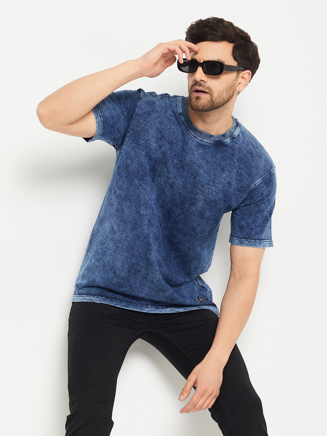 

Club York Round Neck Short Sleeves Cotton T-shirt, Blue