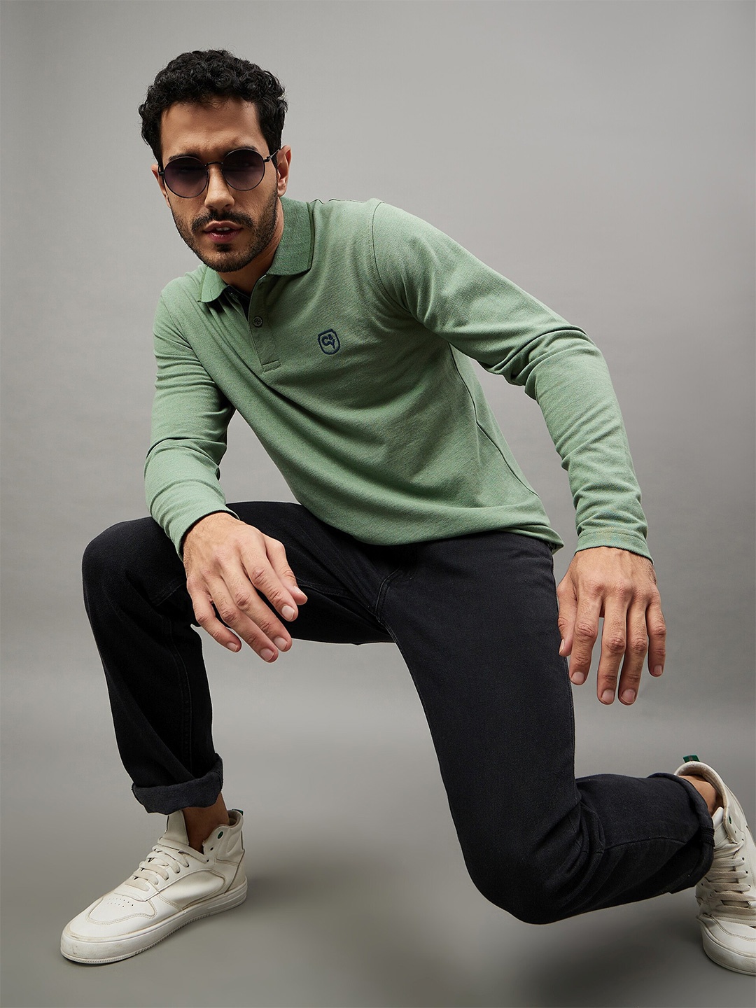 

Club York Polo Collar Long Sleeves T-shirt, Green