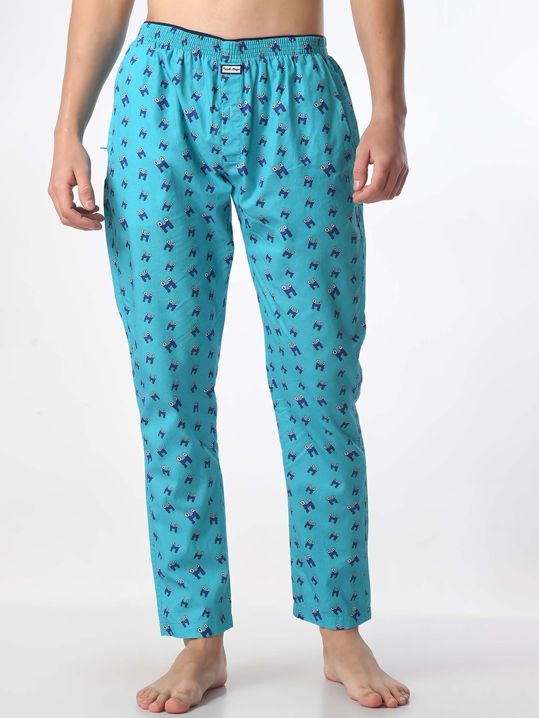 

PURPLEMANGO THE FRUIT OF FASHION Men Printed Pure Cotton Lounge Pant, Blue