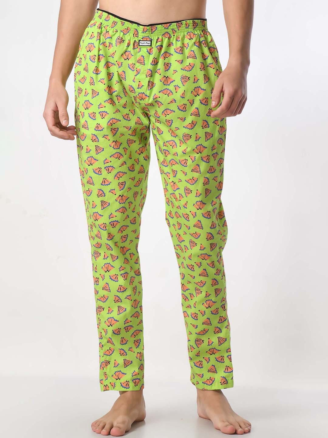 

PURPLEMANGO THE FRUIT OF FASHION Men Printed Pure Cotton Lounge Pant, Green