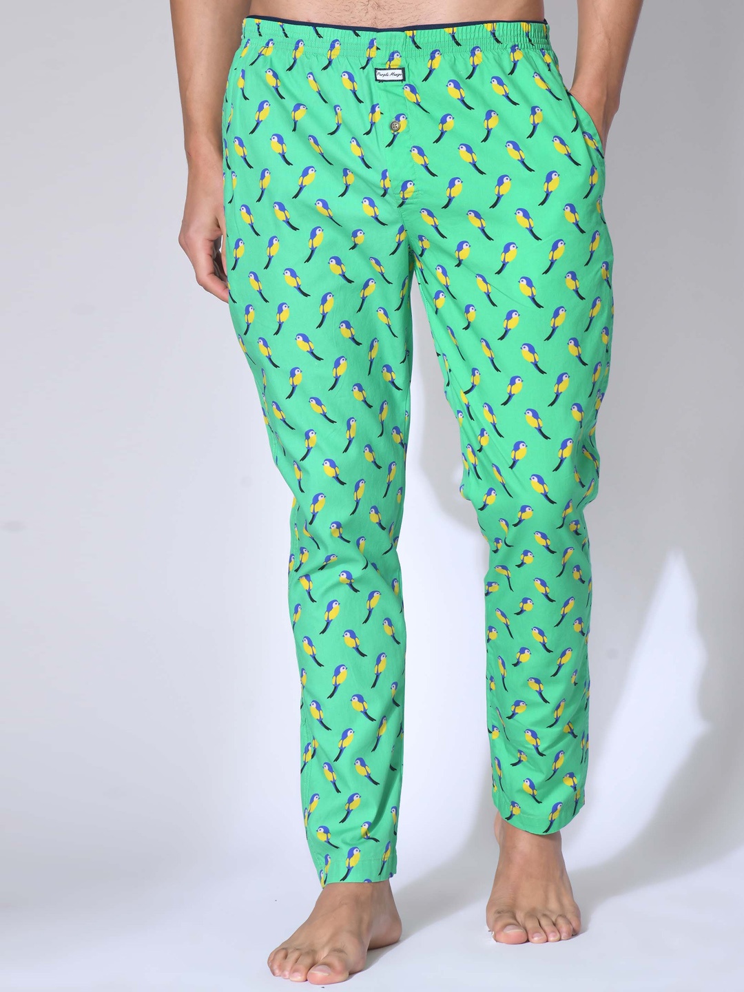 

PURPLEMANGO THE FRUIT OF FASHION Men Printed Pure Cotton Lounge Pants, Green