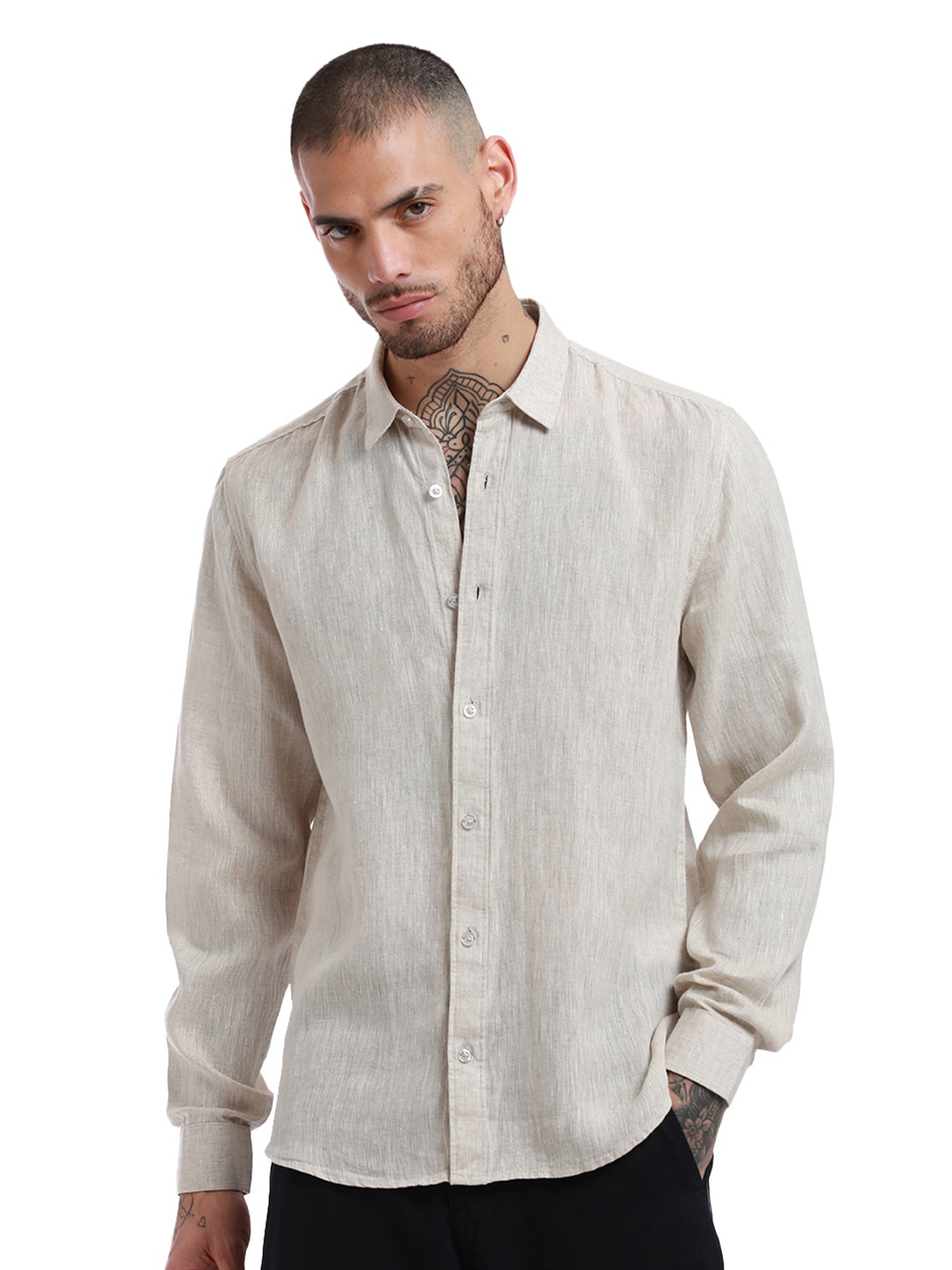 

Banana Club Classic Linen Shirt, Beige