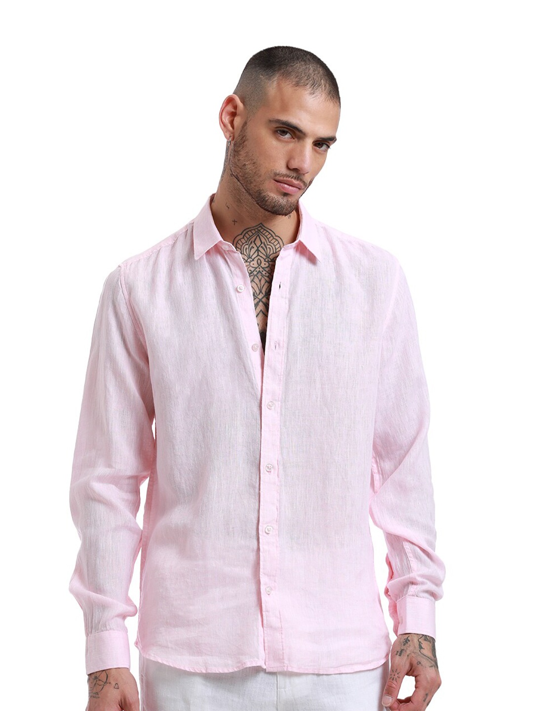 

Banana Club Classic Linen Shirt, Pink