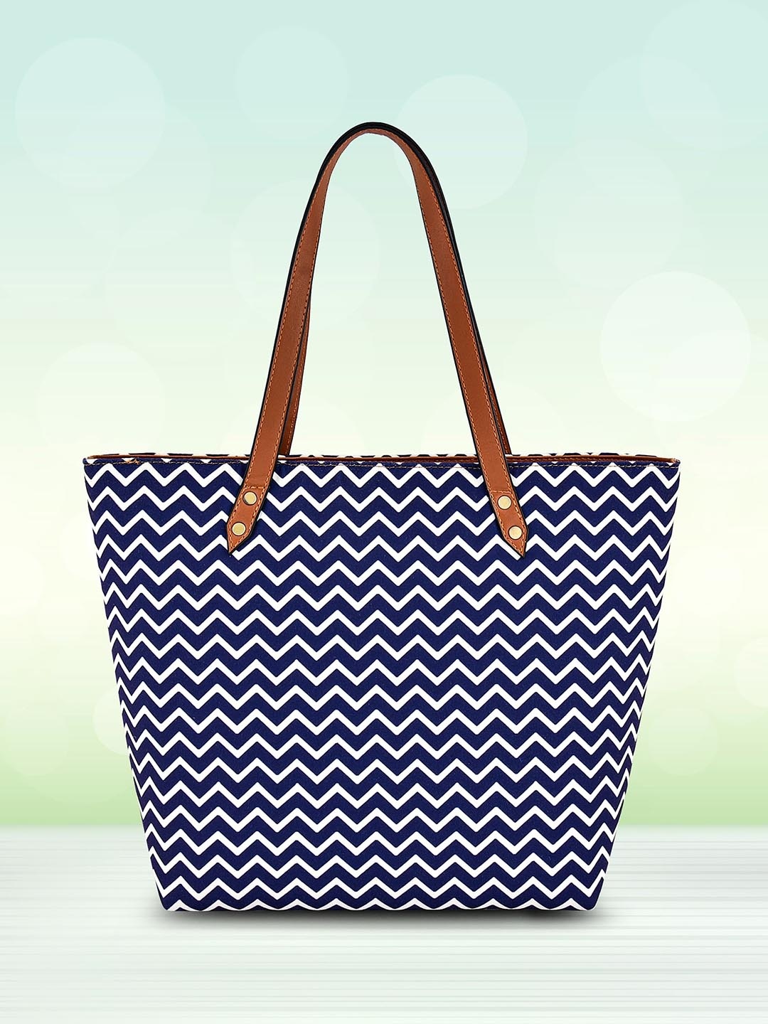 

Lychee bags Geometric Printed Oversized Shopper Tote Bag, Blue