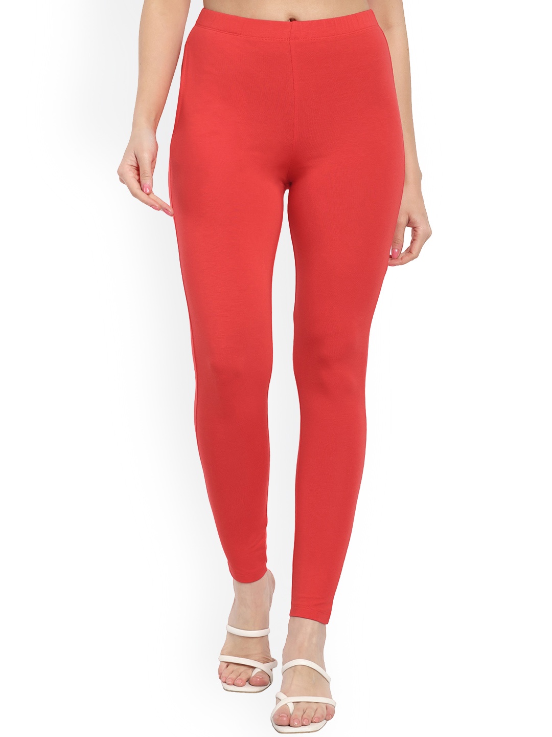 

ONE SKY Ankle-Length Leggings, Red