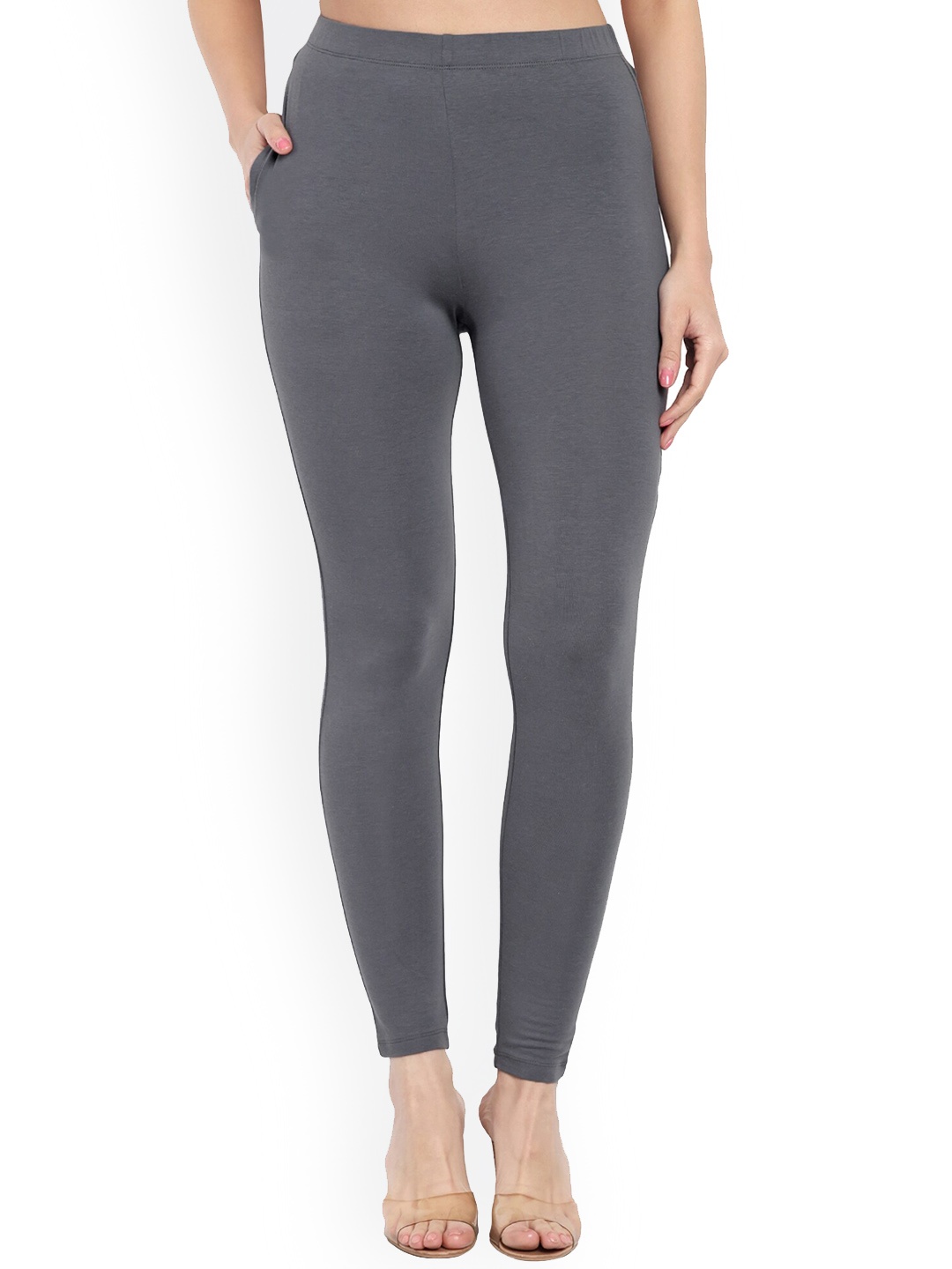

ONE SKY Ankle Length Slash Pocket Leggings, Grey