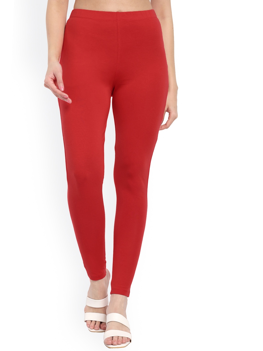 

ONE SKY Ankle-Length Leggings, Red