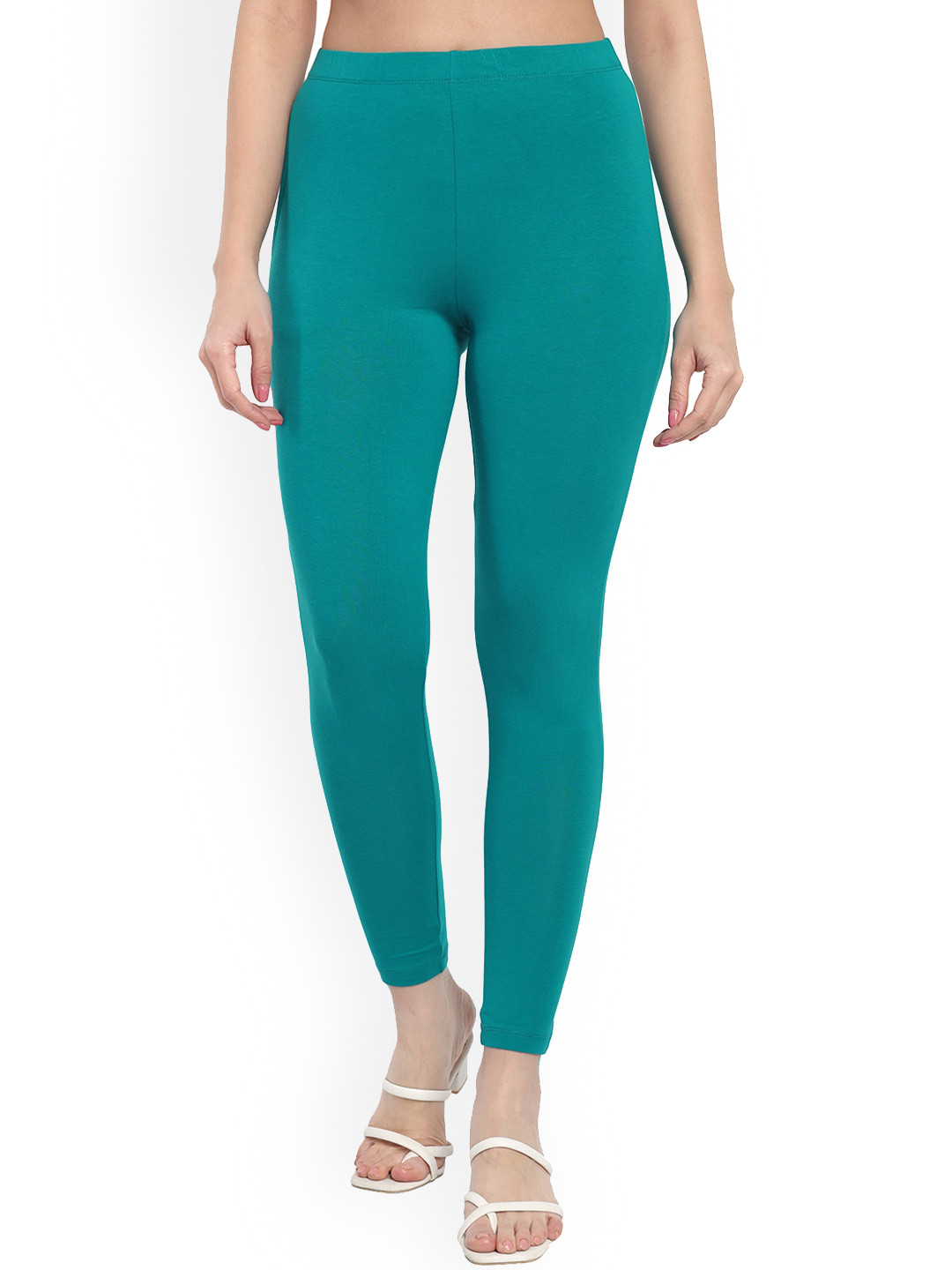 

ONE SKY Ankle Length Slash Pocket Leggings, Green
