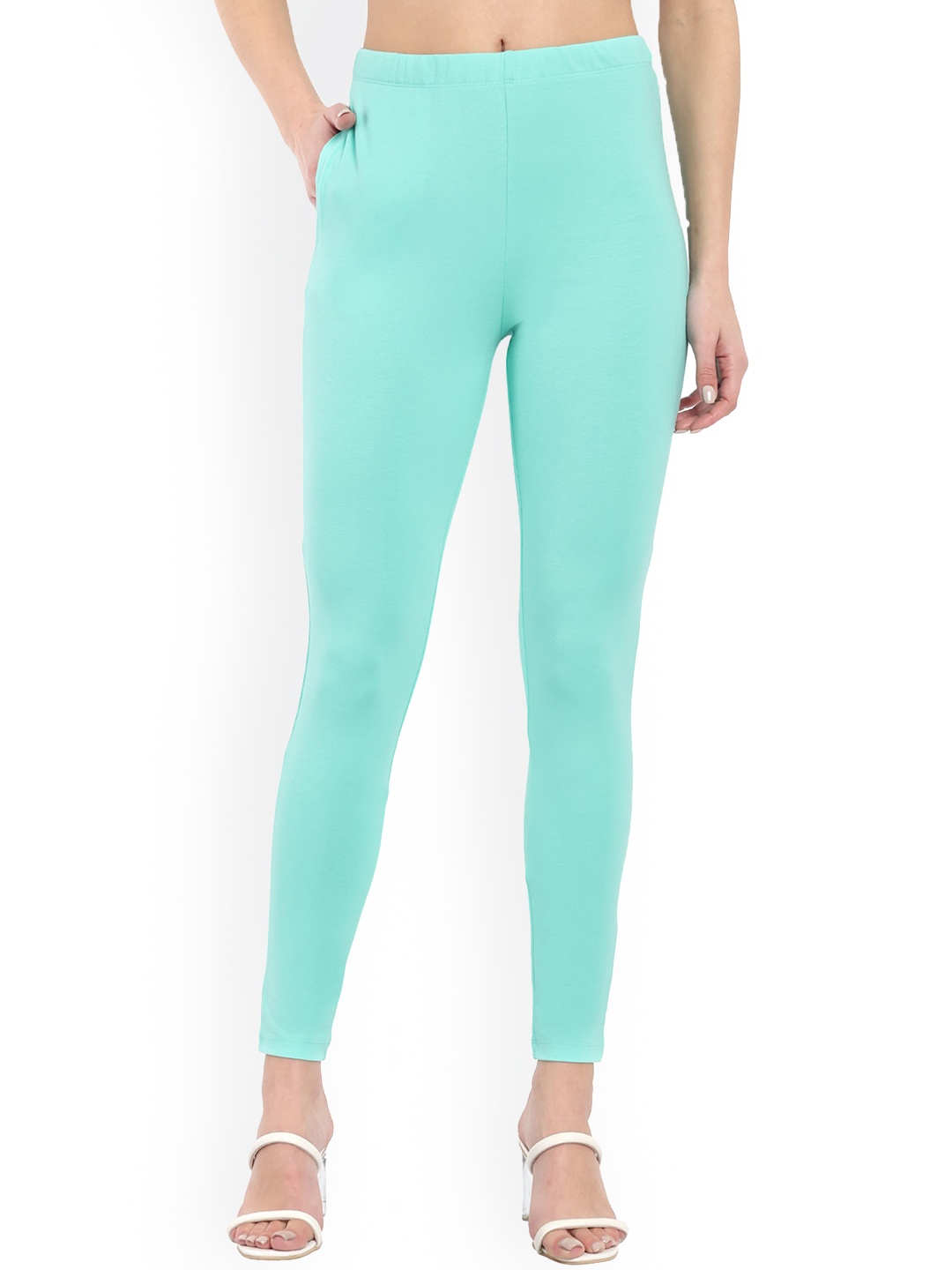 

ONE SKY Ankle Length Slash Pocket Leggings, Sea green