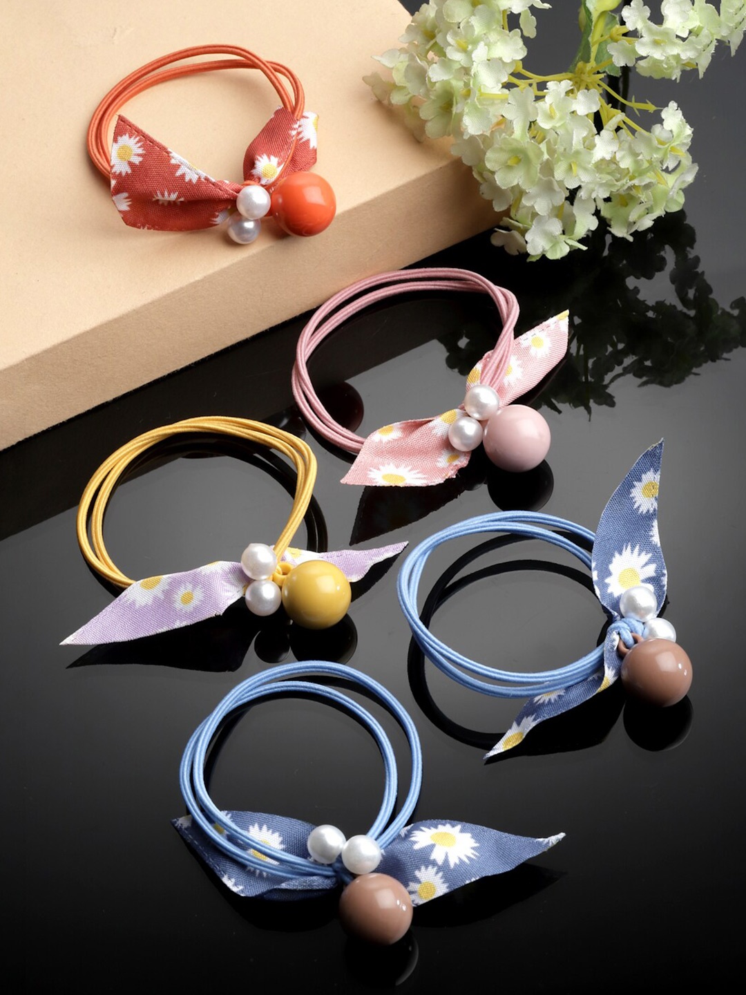 

Stoln Girls Set of 5 Ponytail Holders, Blue