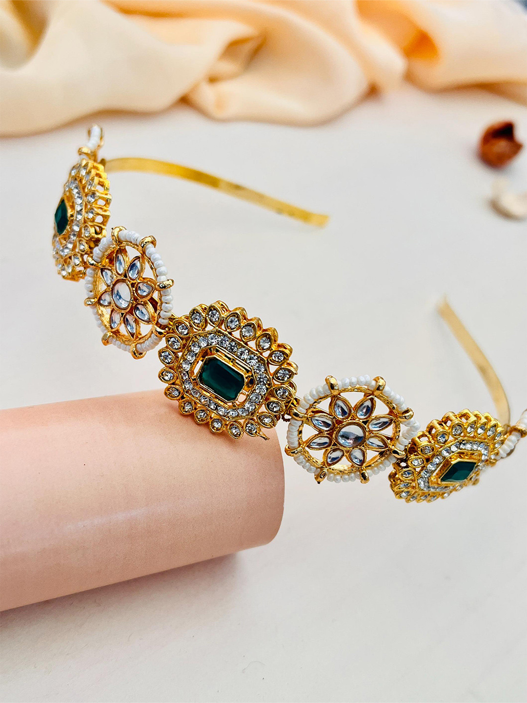 

ABDESIGNS Gold Plated Kundan-Studded Hairband