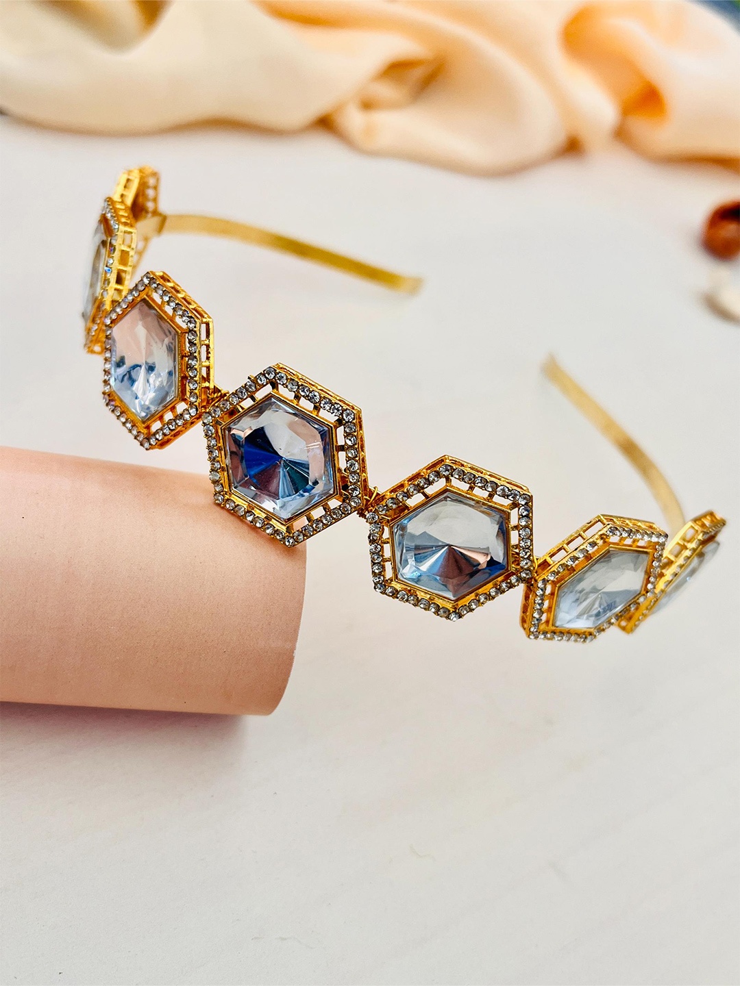 

ABDESIGNS Gold Plated Kundan-Studded Hairband