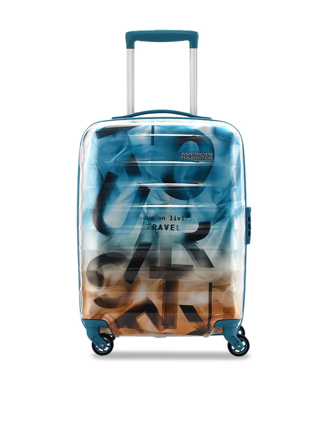 

AMERICAN TOURISTER VERG Printed Hard-Sided Cabin Trolley Suitcase - 55 cm, Blue