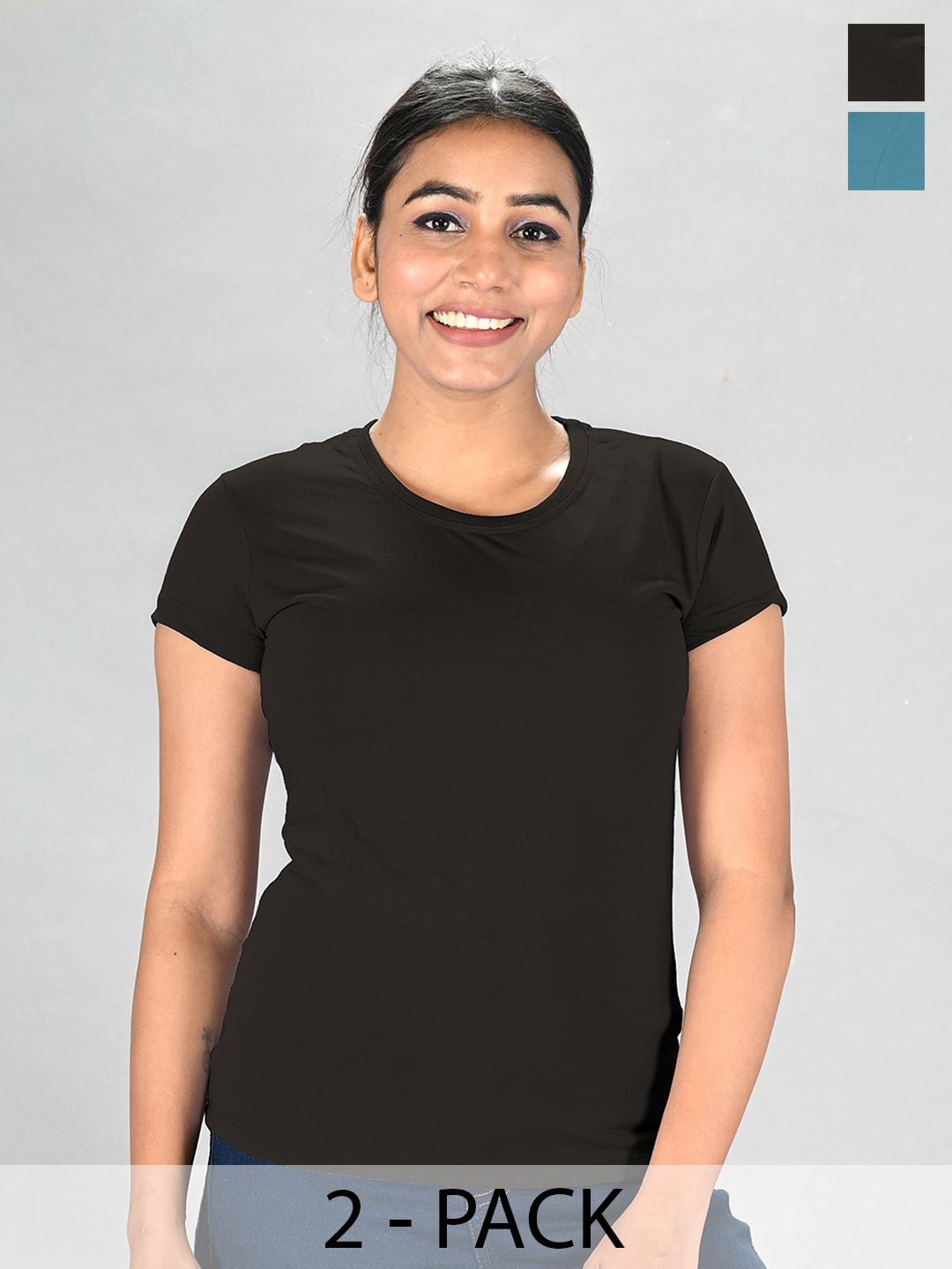 

LUX NITRO Pack of 2 Round Neck T-shirt, Green