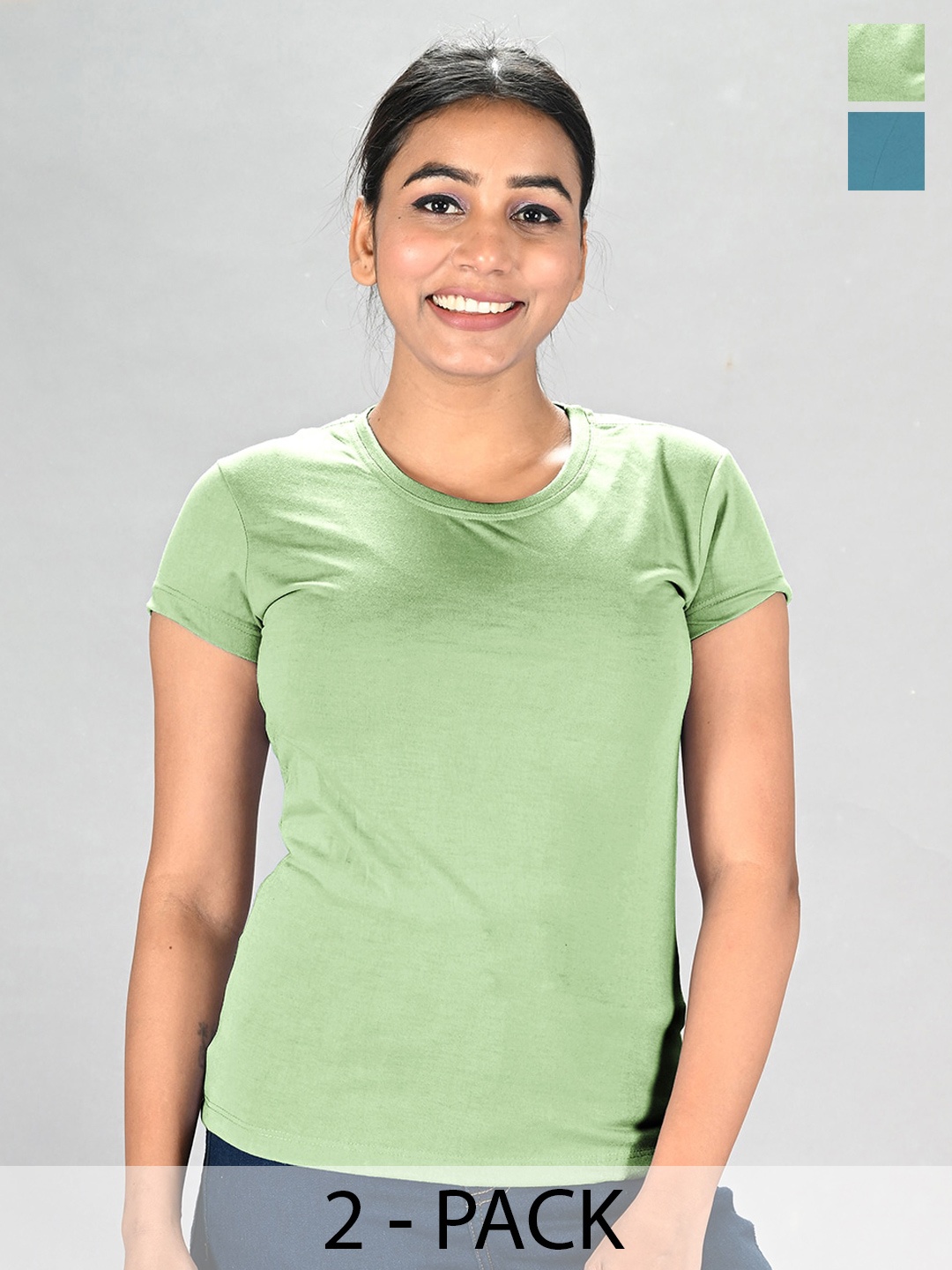 

LUX NITRO Pack Of 2 Round Neck T-shirt, Green