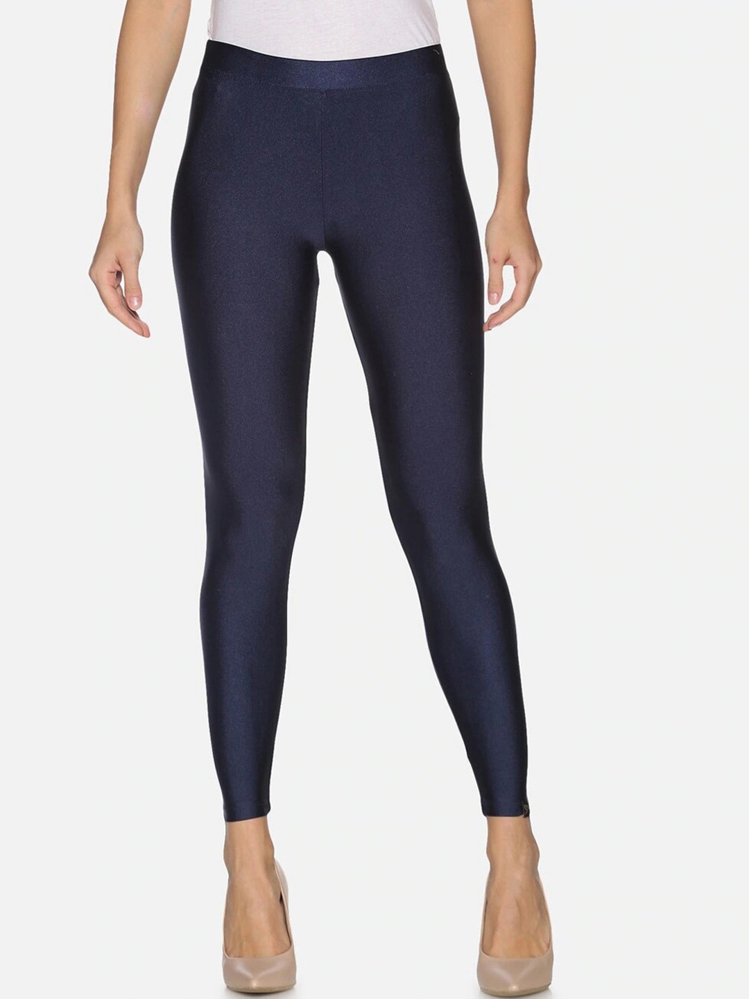 

TWIN BIRDS Women Ankle Length Shimmer Leggings, Navy blue