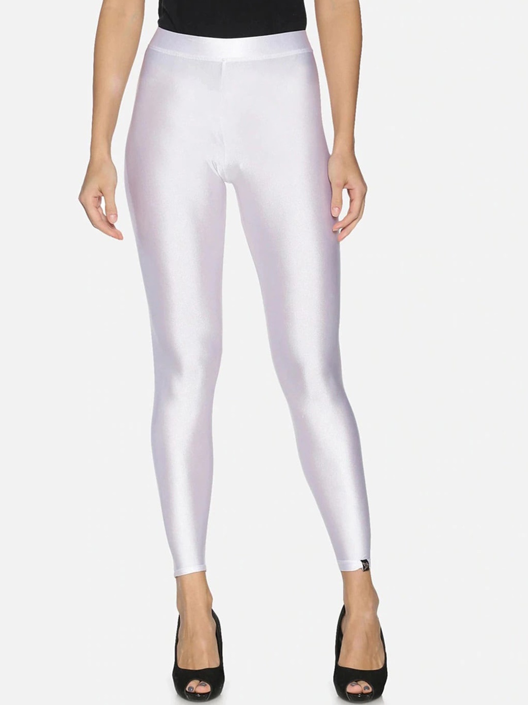 

TWIN BIRDS Women Ankle Length Shimmer Leggings, White