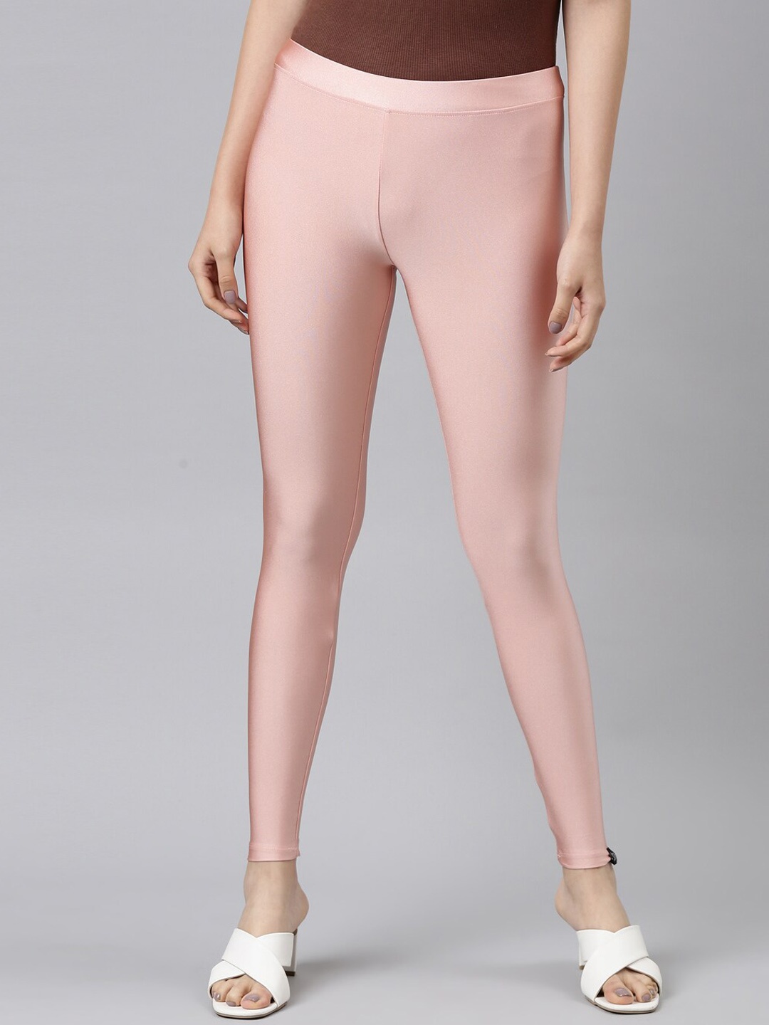 

TWIN BIRDS Women Ankle Length Shimmer Leggings, Pink