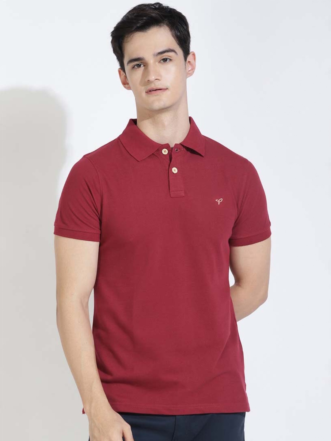 

PURPLEMANGO THE FRUIT OF FASHION Short Collar Polo Collar T-shirt, Maroon