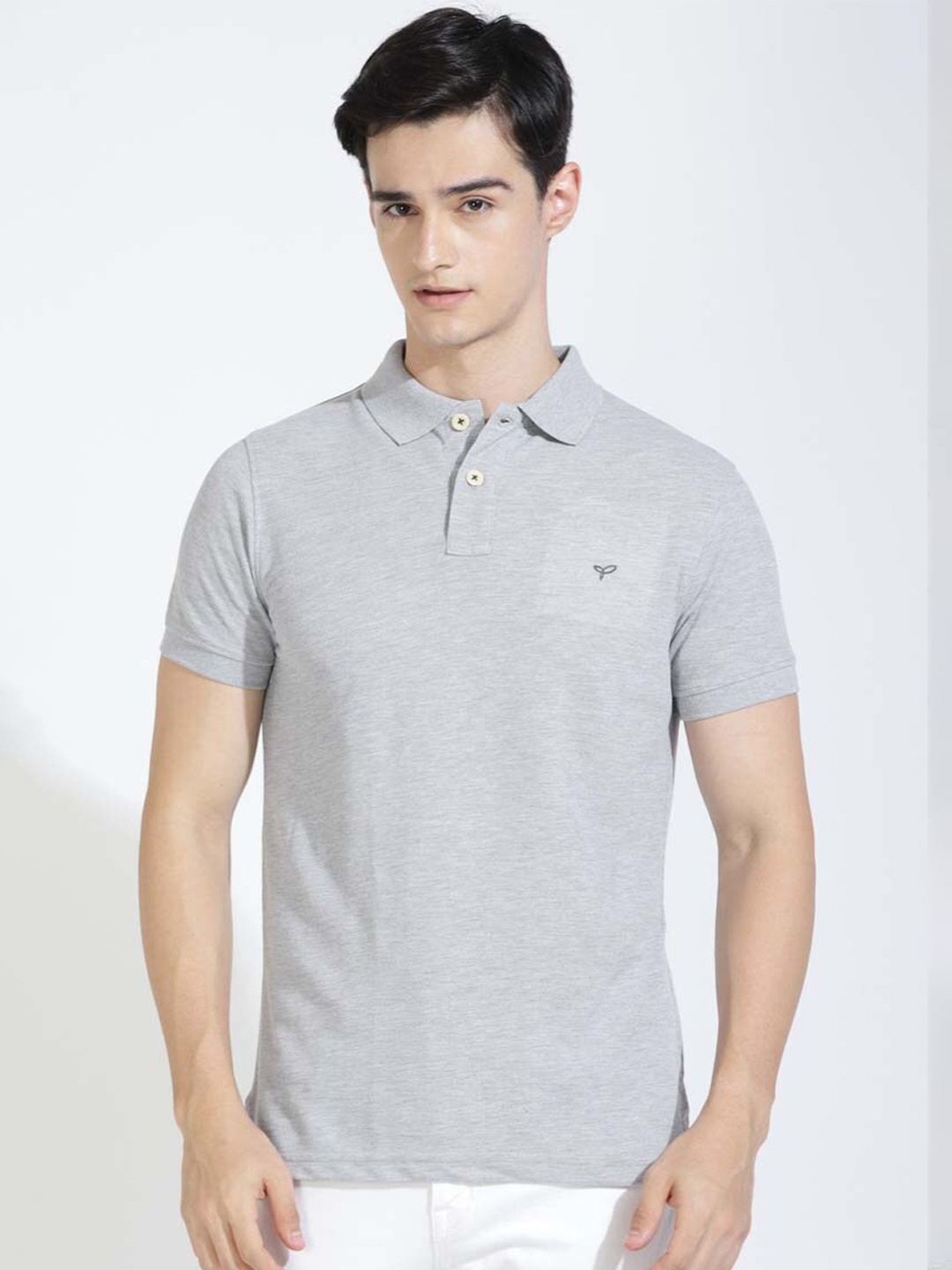 

PURPLEMANGO THE FRUIT OF FASHION Short Collar Polo Collar T-shirt, Grey