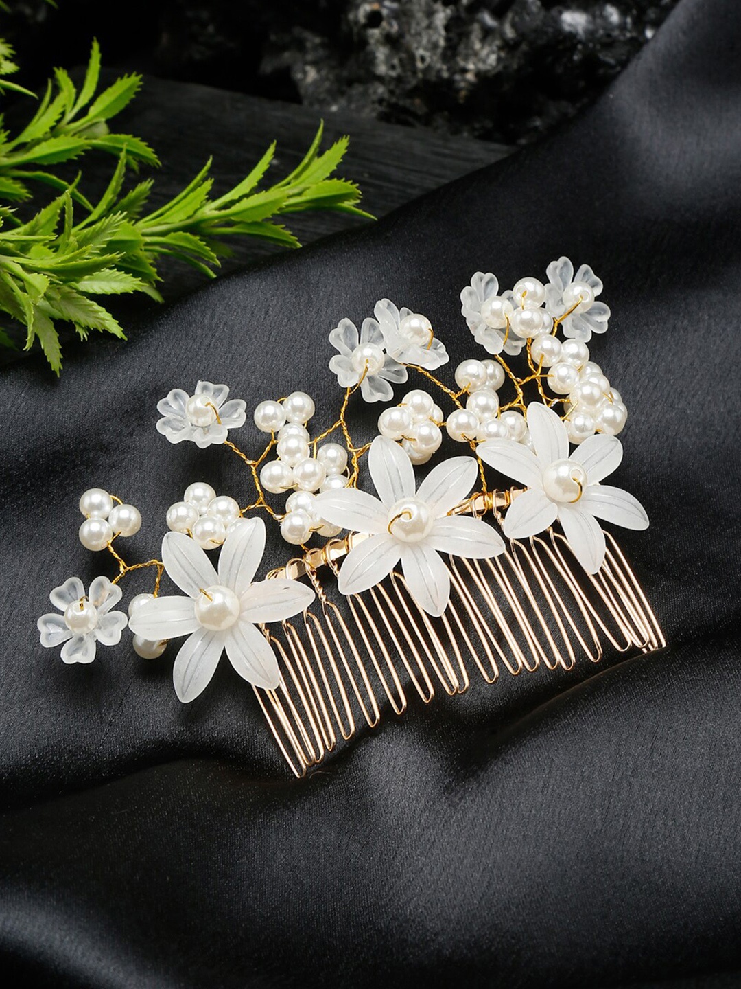 

YouBella Women Comb Pin, White