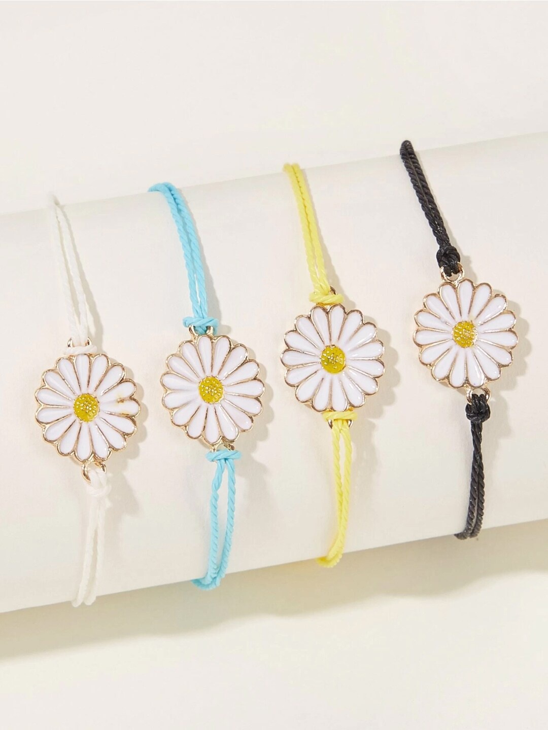 

YouBella Unisex Set of 4 Gold-Plated Quirky Floral Wraparound Bracelets