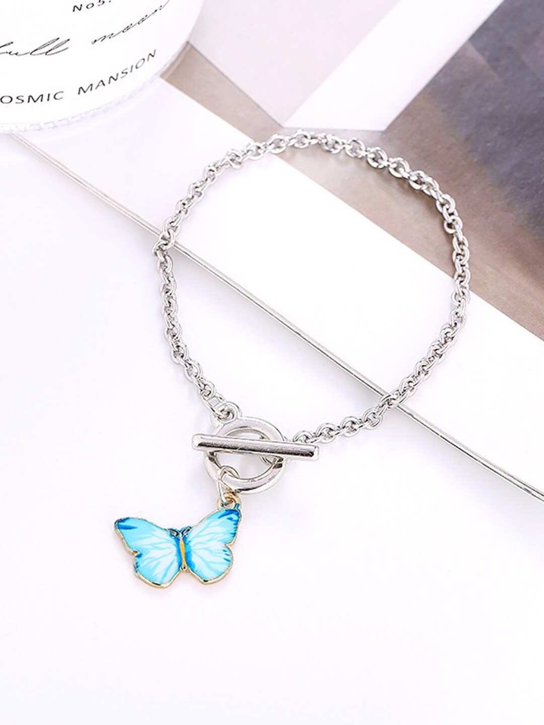 

YouBella Unisex Silver Plated Butterfly Bracelet