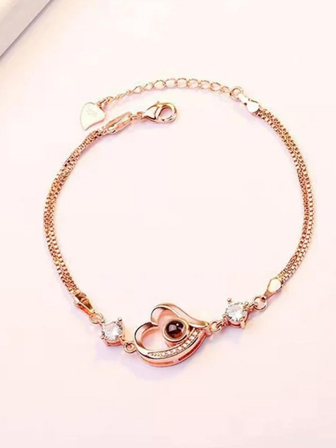 

YouBella Unisex Rose Gold Plated Stones Studded Wraparound Bracelet