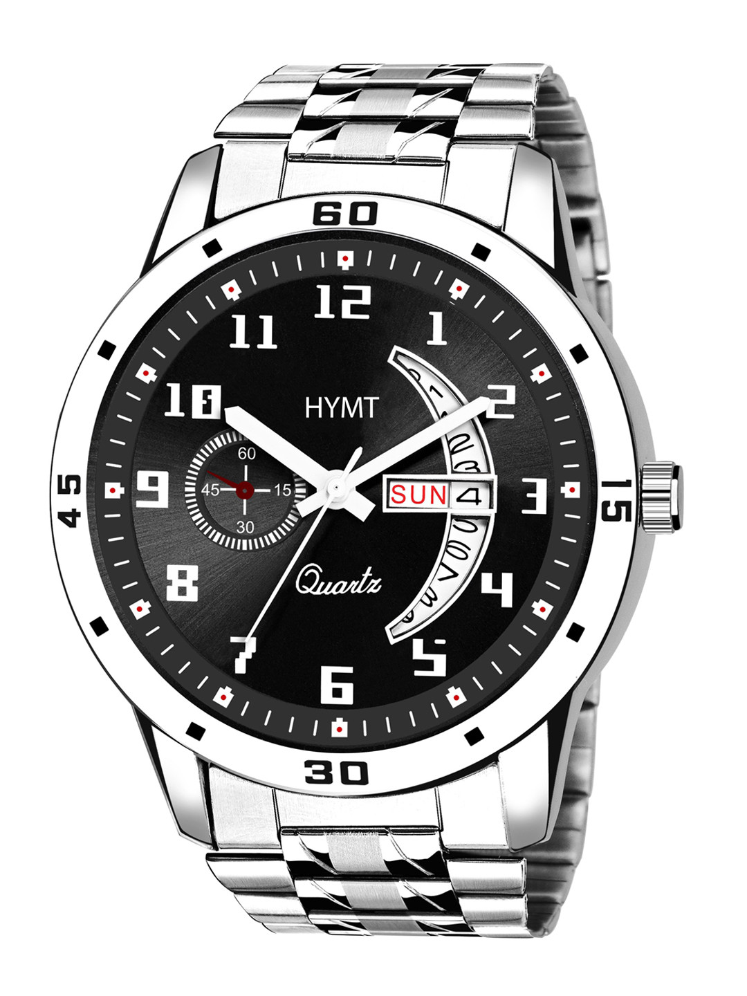 

HYMT Men Stainless Steel Bracelet Style Straps Analogue Watch HMTY-6018, Black