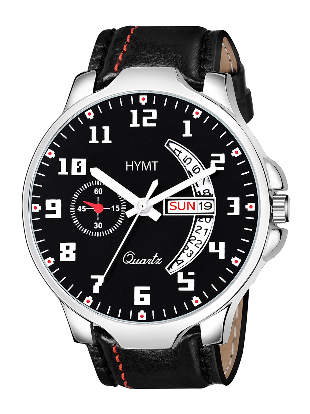 

HYMT Men Printed Dial & Leather Bracelet Style Straps Analogue Watch HMTY-6022, Black