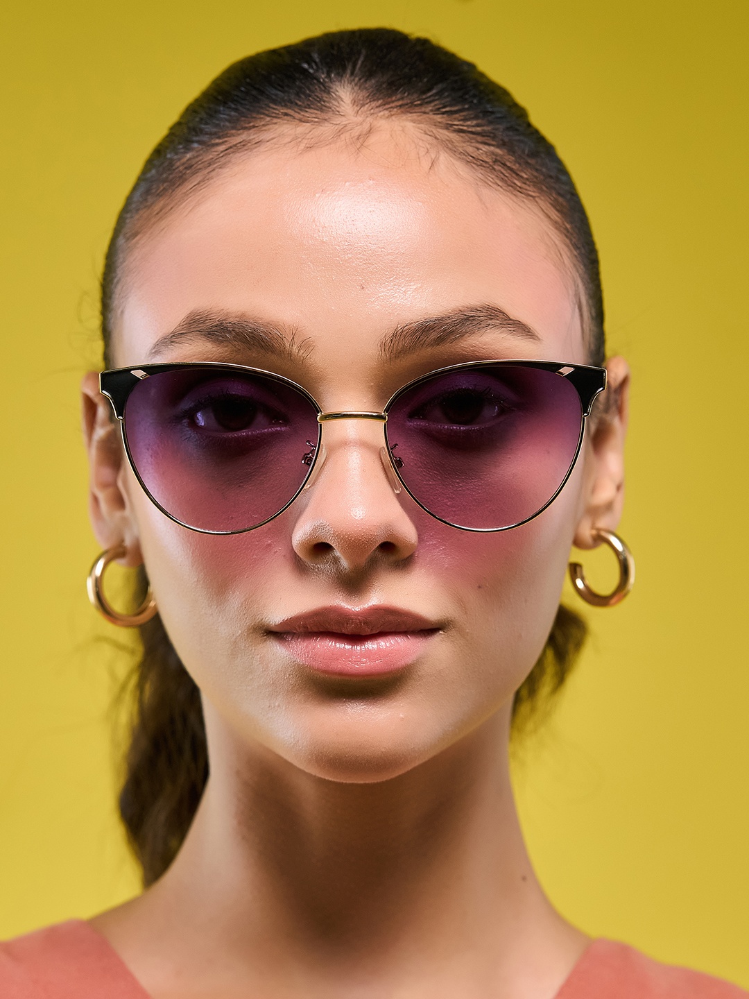 

HASHTAG EYEWEAR Women Round Sunglasses with UV Protected Lens B80-692, Purple