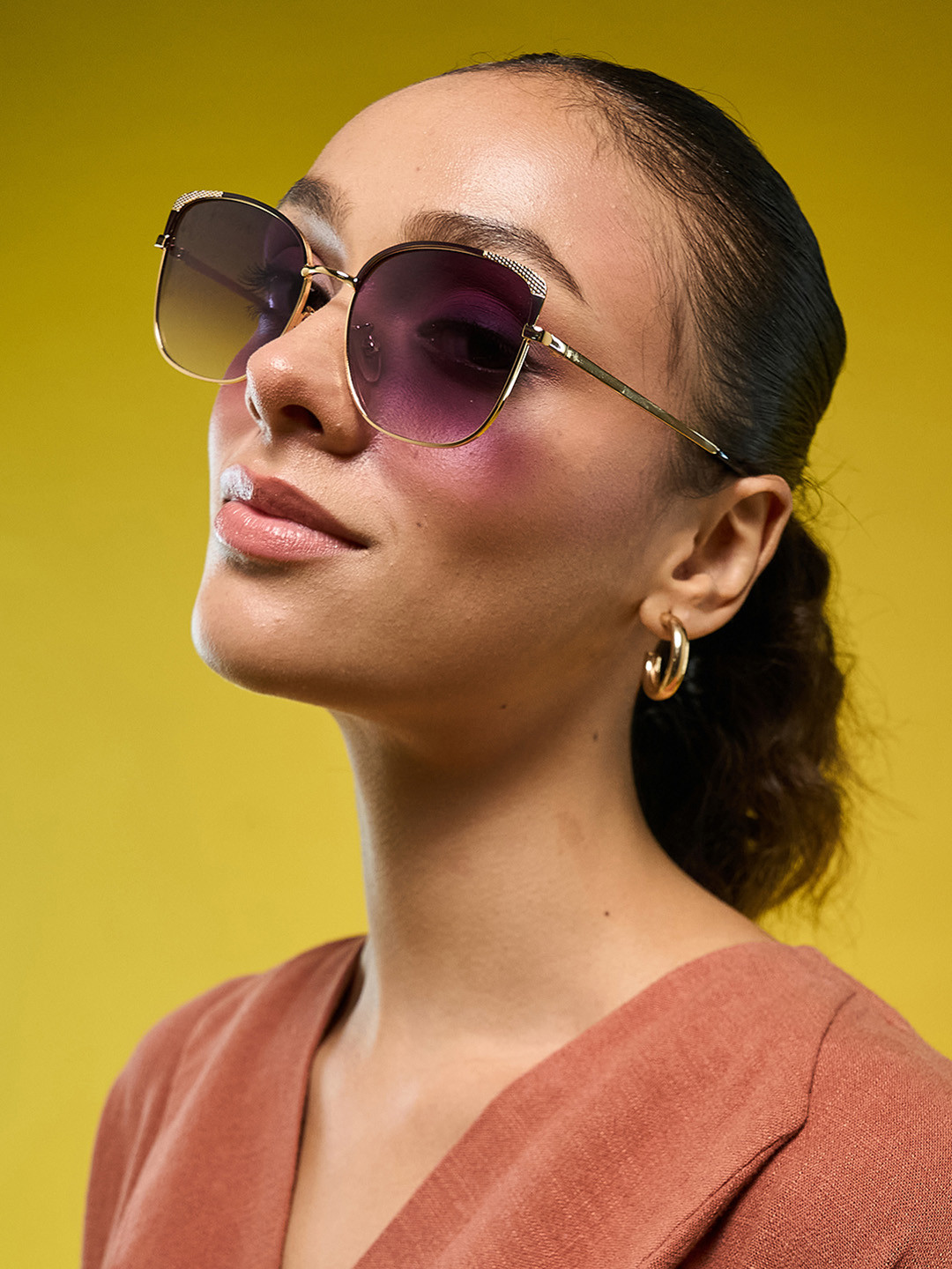 

HASHTAG EYEWEAR Women Square Sunglasses with UV Protected Lens, Purple