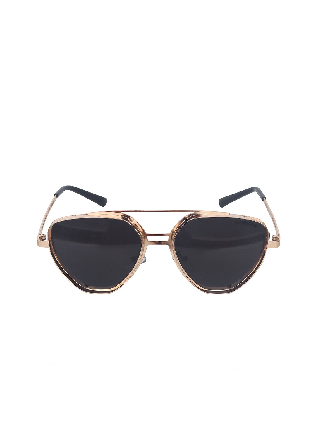 

HASHTAG EYEWEAR Women Cateye Sunglasses with UV Protected Lens B85-78-golden-black