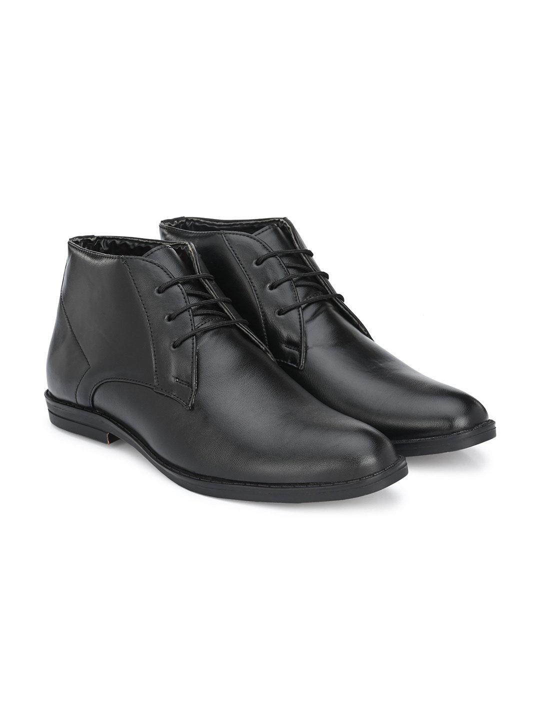 

mr.wonker Men Textured Mid Top Formal Derbys, Black
