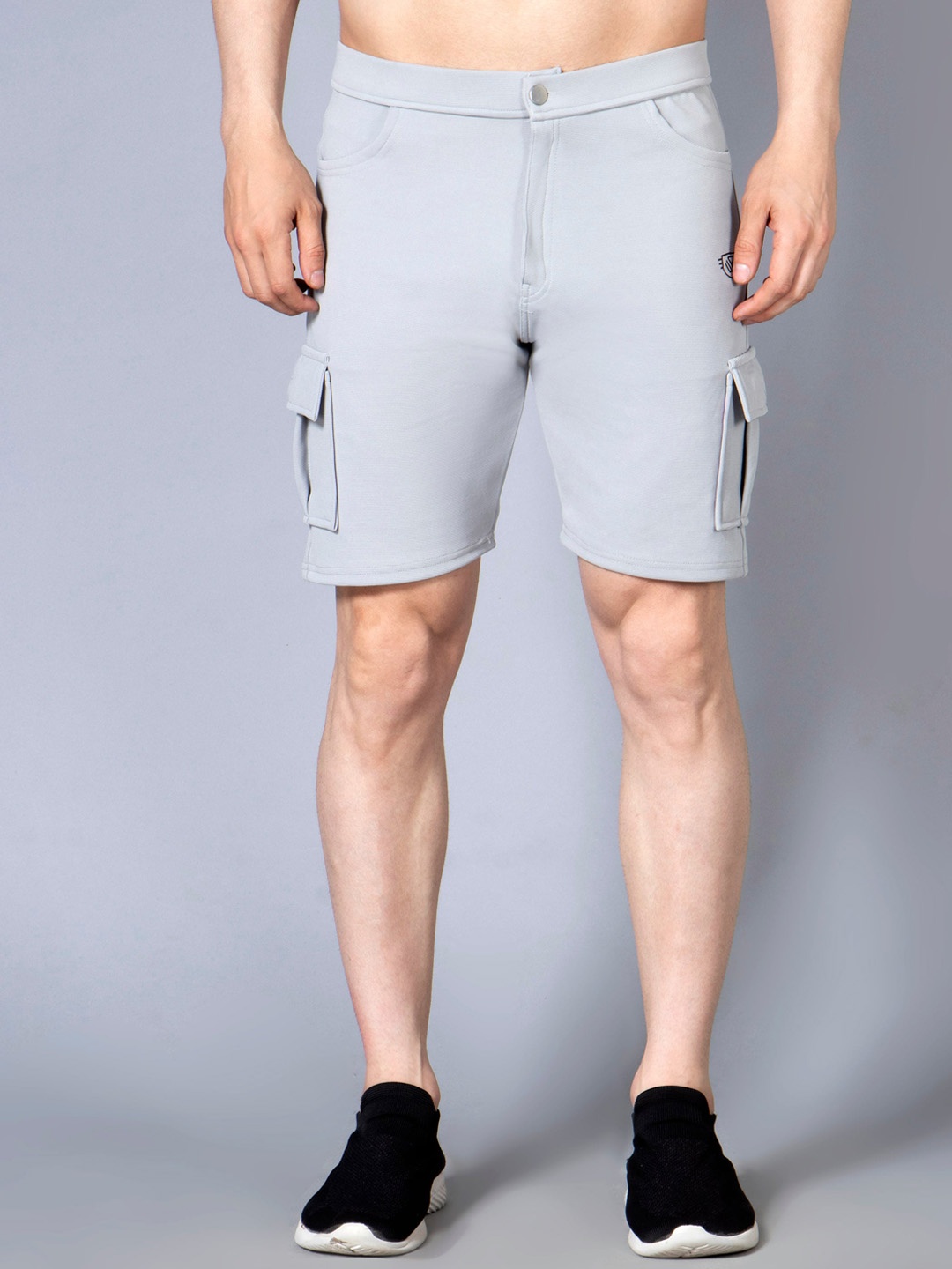 

WE PERFECT Men Mid-Rise Sports Cargo Shorts, Grey