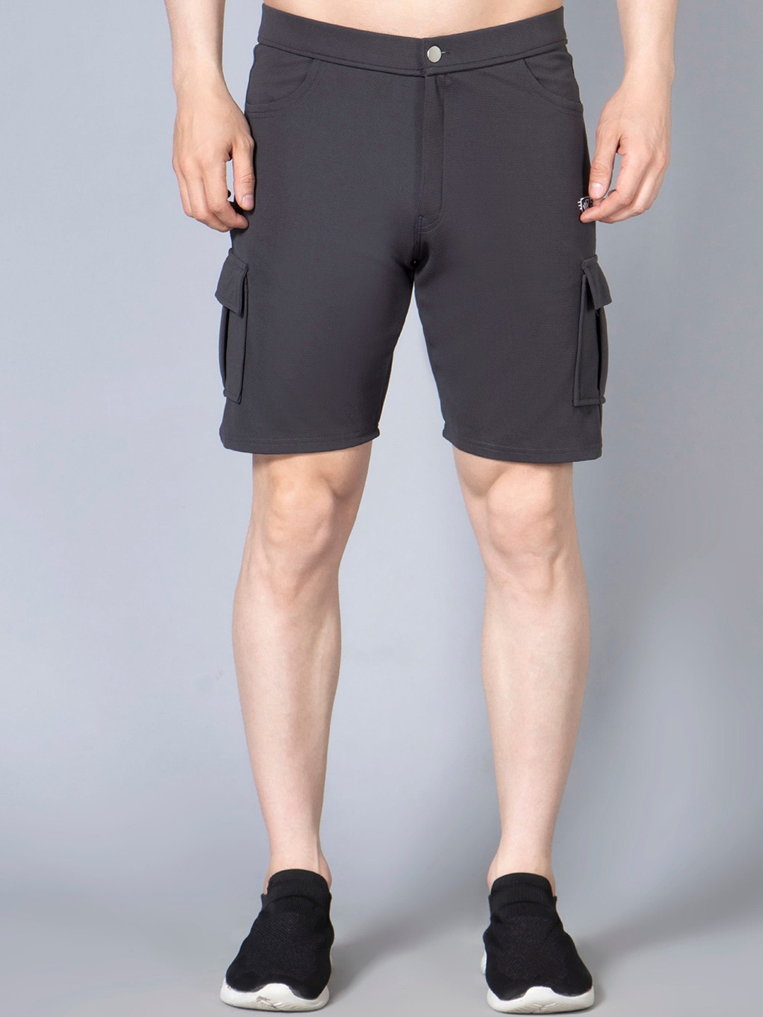 

WE PERFECT Men Mid-Rise Sports Cargo Shorts, Grey